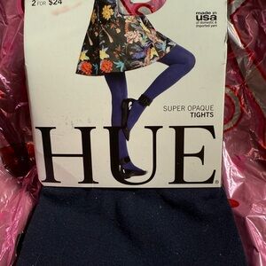 HUE Super Opaque Tights in Navy